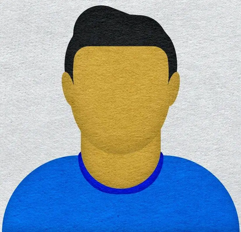 Live stream man icon on paper textured background