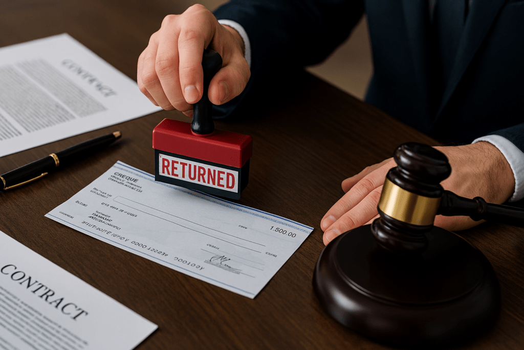 The Procedure for Filing a Claim to Recover the Value of a Returned Cheque