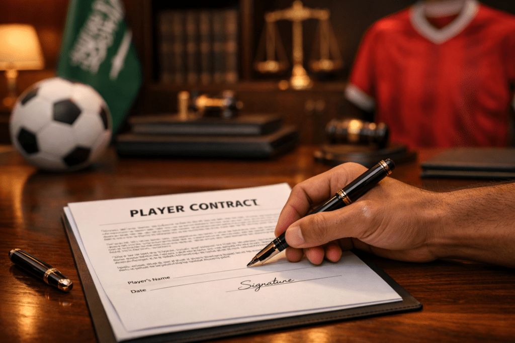 الإطار القانوني لعقود اللاعبين والأندية في السعودية